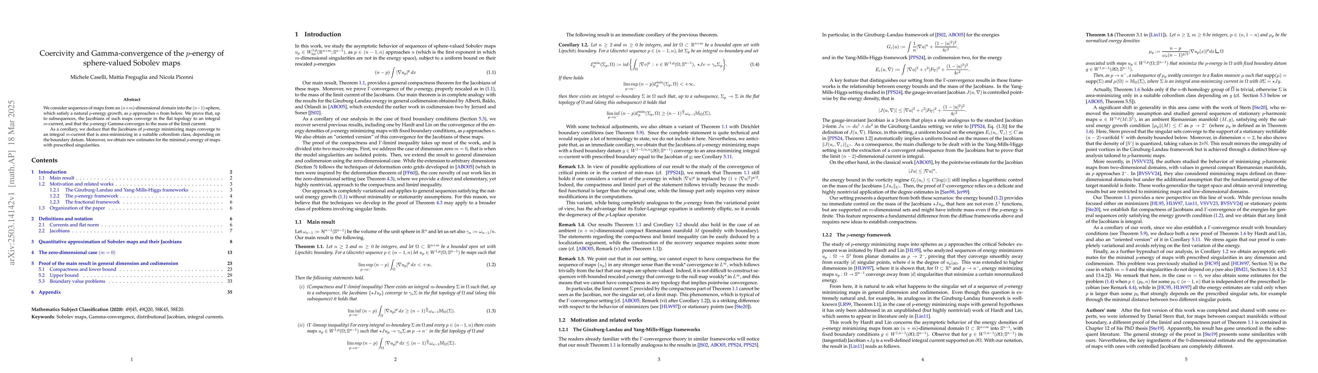 Thumbnail for Coercivity and Gamma-convergence of the $p$-energy of sphere-valued
  Sobolev maps