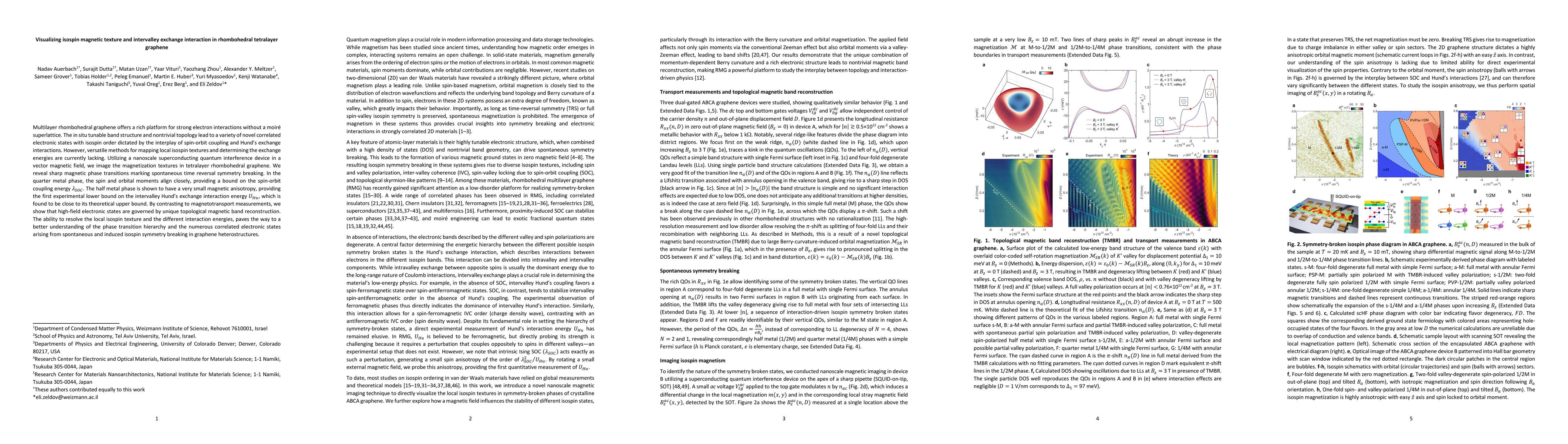 Thumbnail for Visualizing isospin magnetic texture and intervalley exchange
  interaction in rhombohedral tetralayer graphene