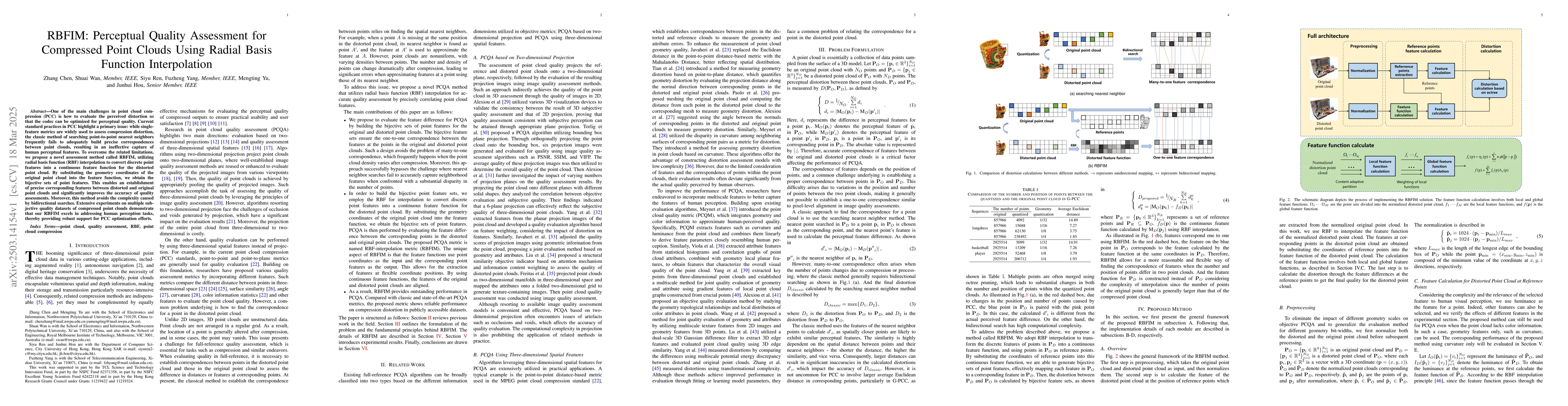 Thumbnail for RBFIM: Perceptual Quality Assessment for Compressed Point Clouds Using
  Radial Basis Function Interpolation