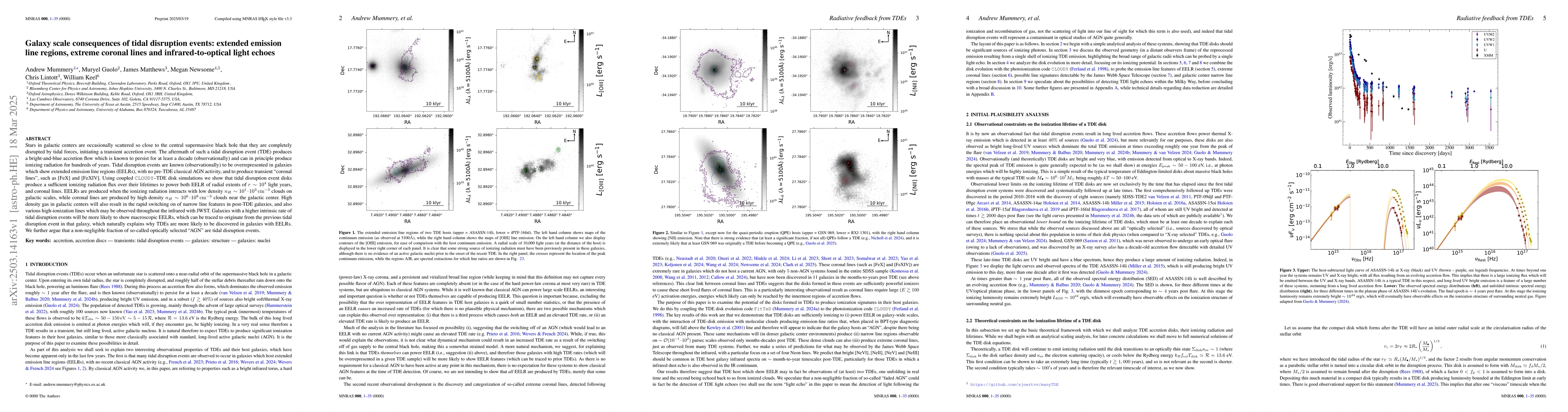 Thumbnail for Galaxy scale consequences of tidal disruption events: extended emission
  line regions, extreme coronal lines and infrared-to-optical light echoes