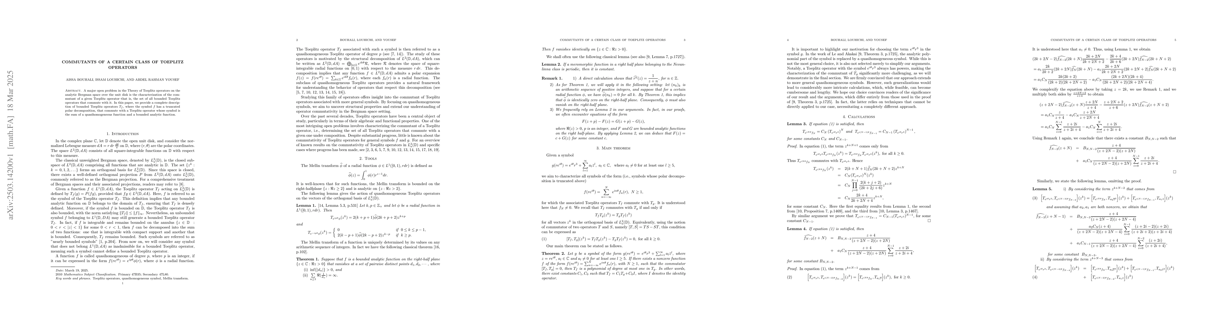 Thumbnail for Commutants of a certain class of Toeplitz operators