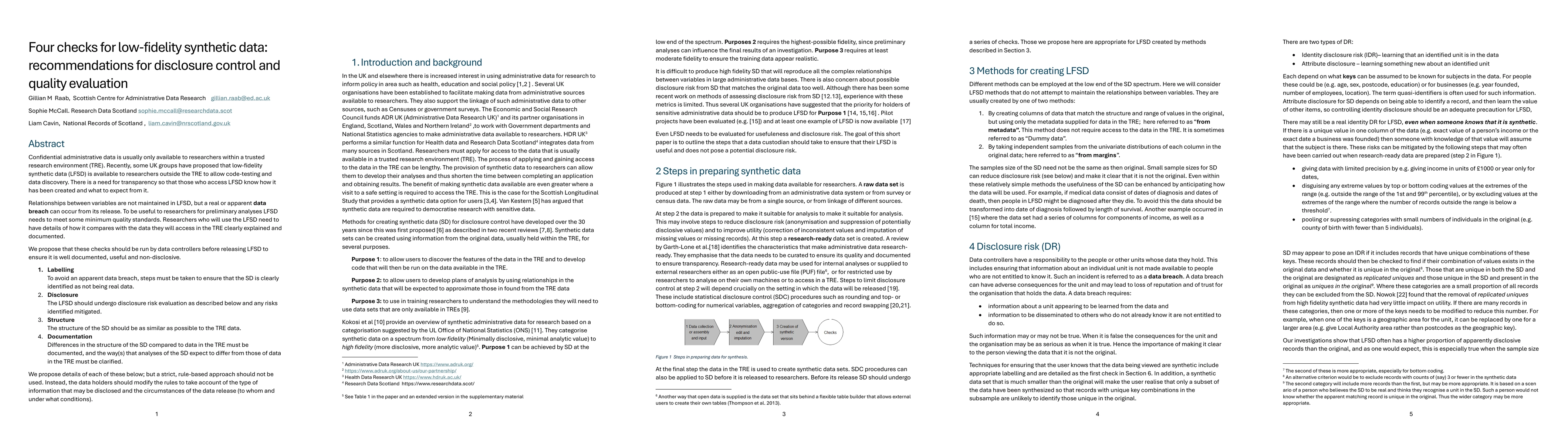 Thumbnail for Four checks for low-fidelity synthetic data: recommendations for
  disclosure control and quality evaluation