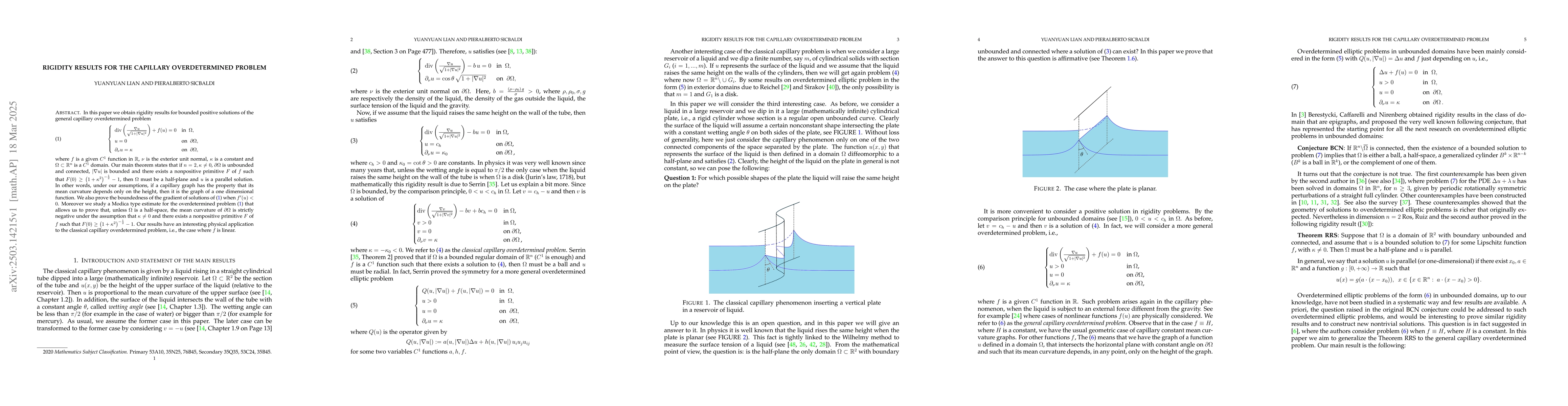 Thumbnail for Rigidity results for the capillary overdetermined problem