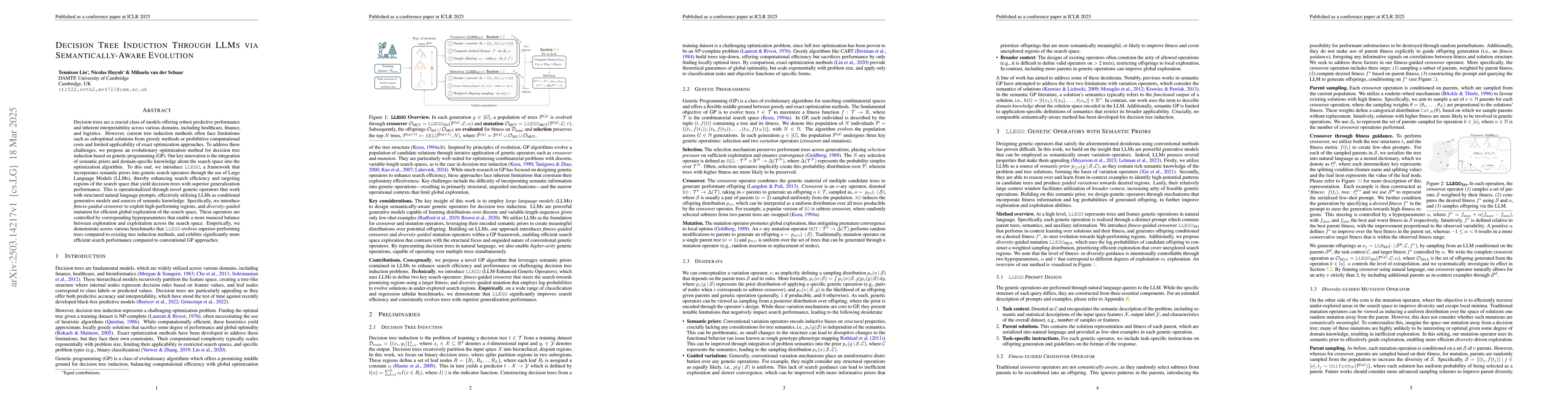 Thumbnail for Decision Tree Induction Through LLMs via Semantically-Aware Evolution