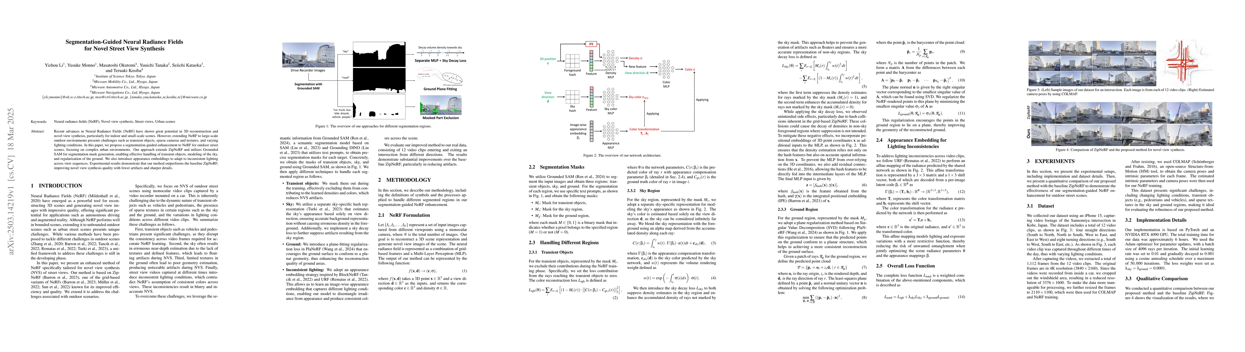 Thumbnail for Segmentation-Guided Neural Radiance Fields for Novel Street View
  Synthesis