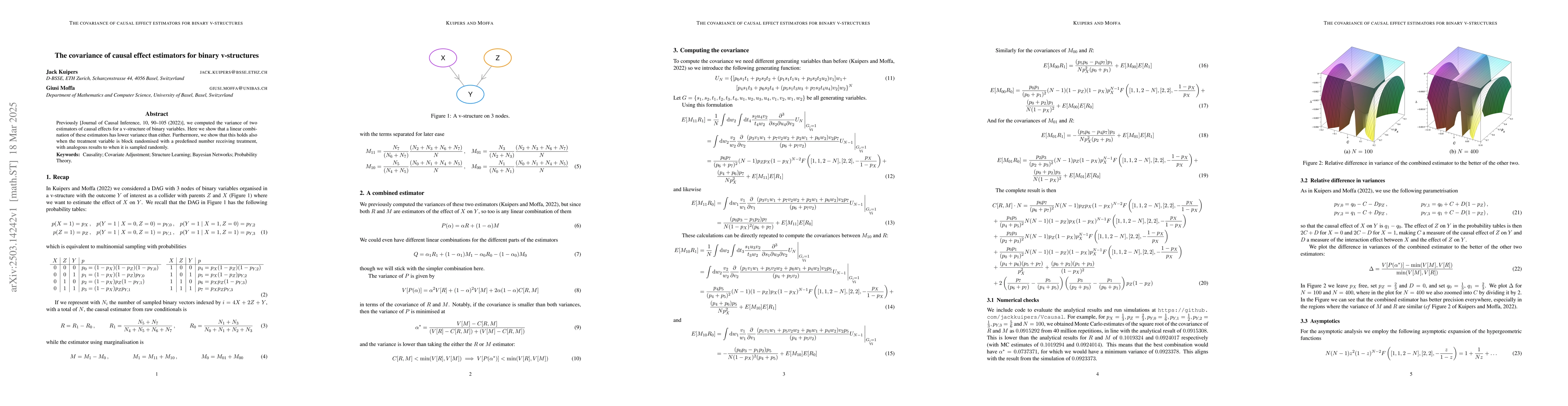 Thumbnail for The covariance of causal effect estimators for binary v-structures