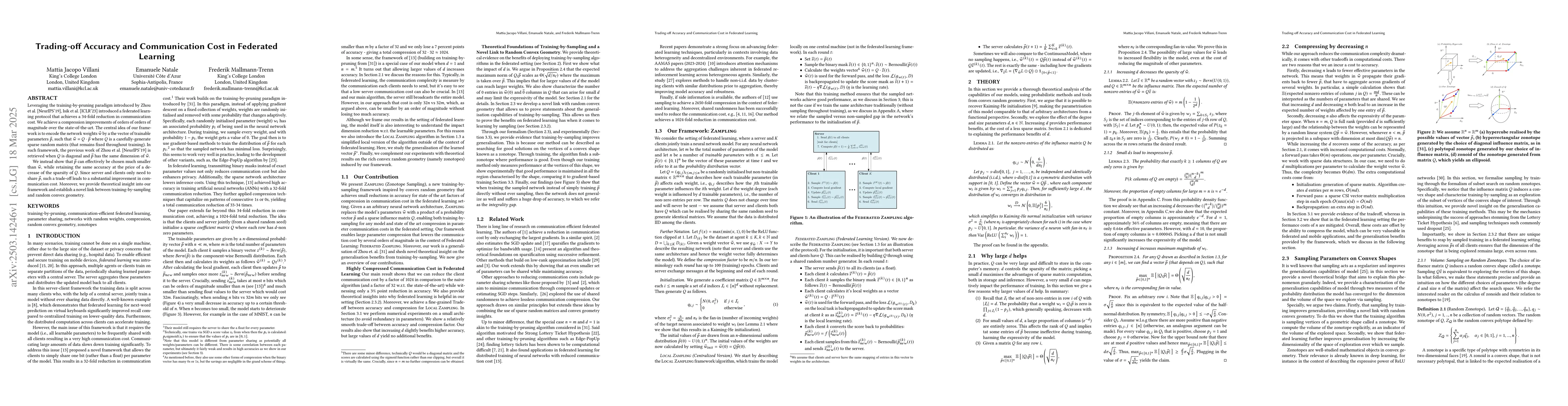 Thumbnail for Trading-off Accuracy and Communication Cost in Federated Learning