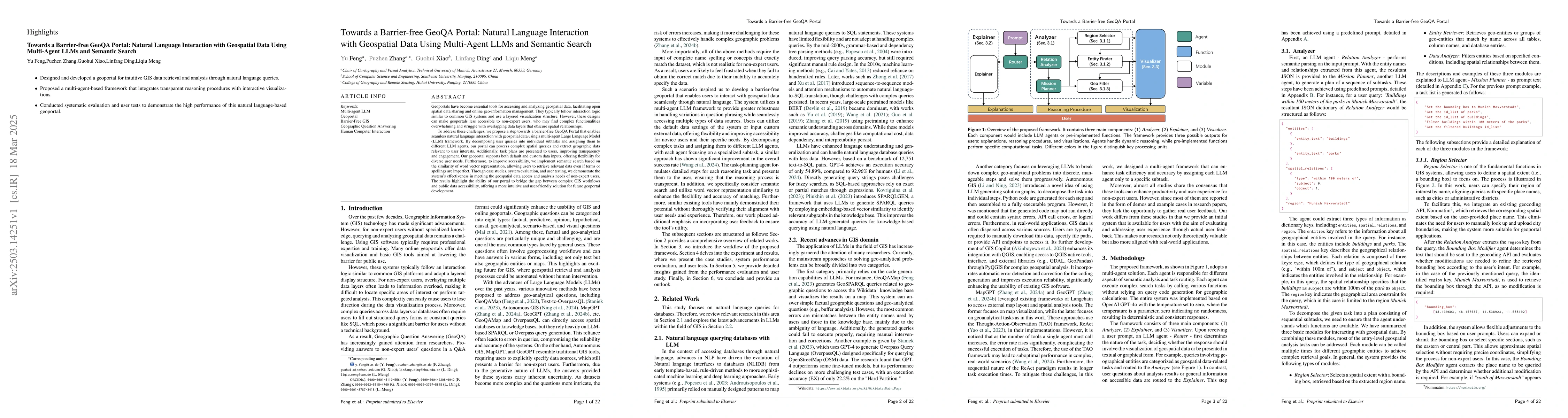Thumbnail for Towards a Barrier-free GeoQA Portal: Natural Language Interaction with
  Geospatial Data Using Multi-Agent LLMs and Semantic Search