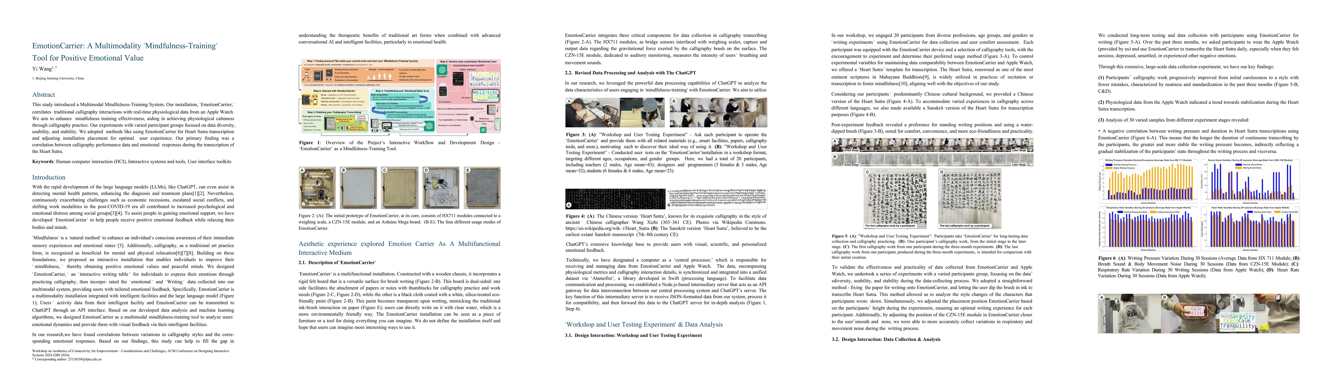 Thumbnail for EmotionCarrier: A Multimodality 'Mindfulness-Training' Tool for Positive
  Emotional Value