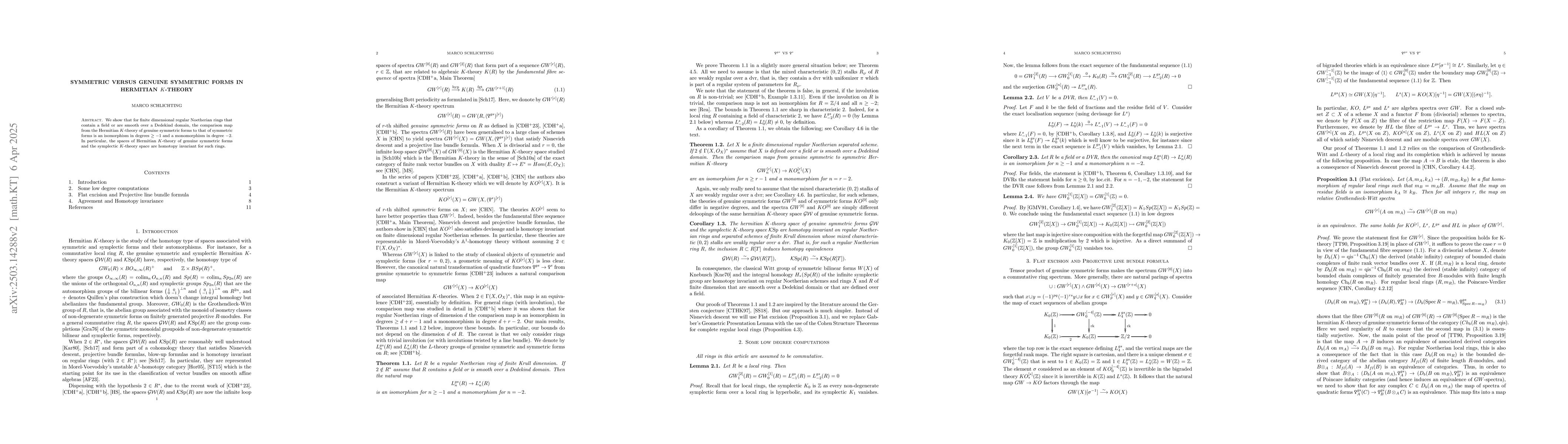 Thumbnail for Symmetric versus genuine symmetric forms in Hermitian K-theory