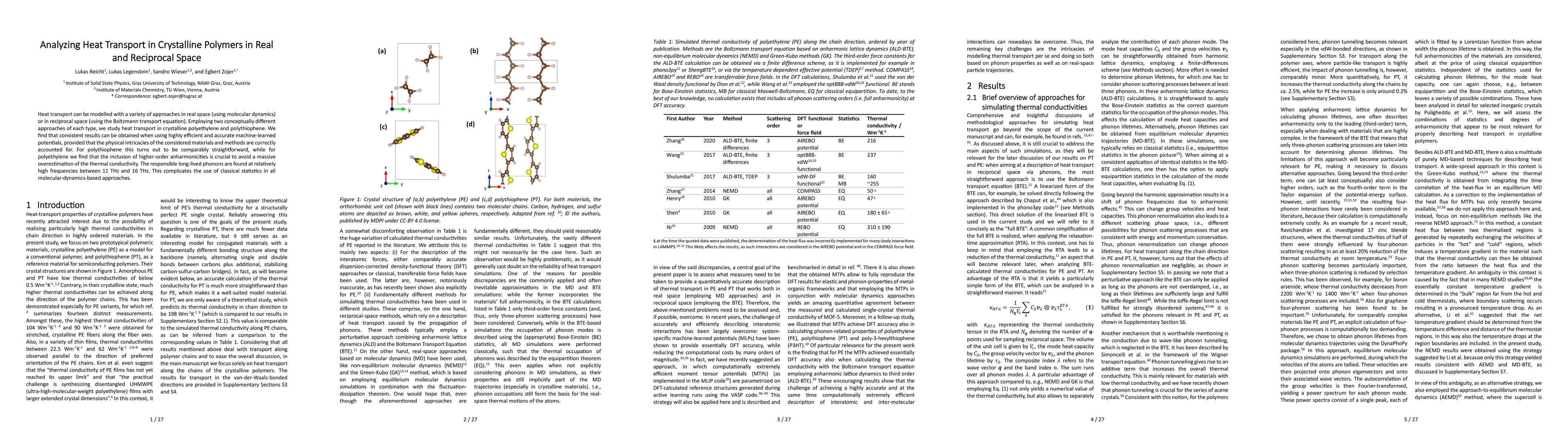 Thumbnail for Analyzing Heat Transport in Crystalline Polymers in Real and Reciprocal
  Space
