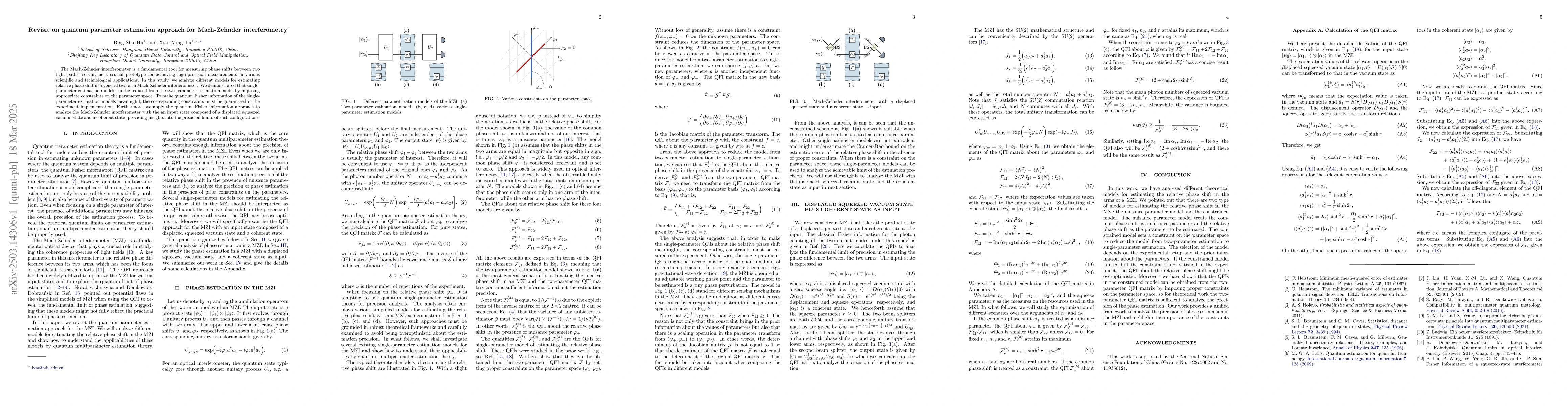 Thumbnail for Revisit on quantum parameter estimation approach for Mach-Zehnder
  interferometry