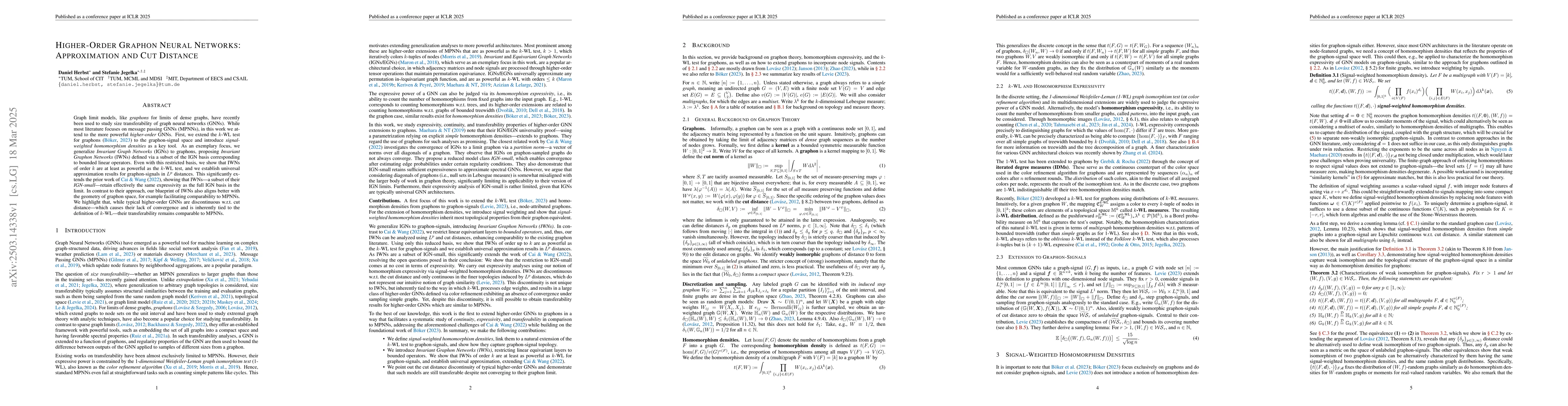 Thumbnail for Higher-Order Graphon Neural Networks: Approximation and Cut Distance