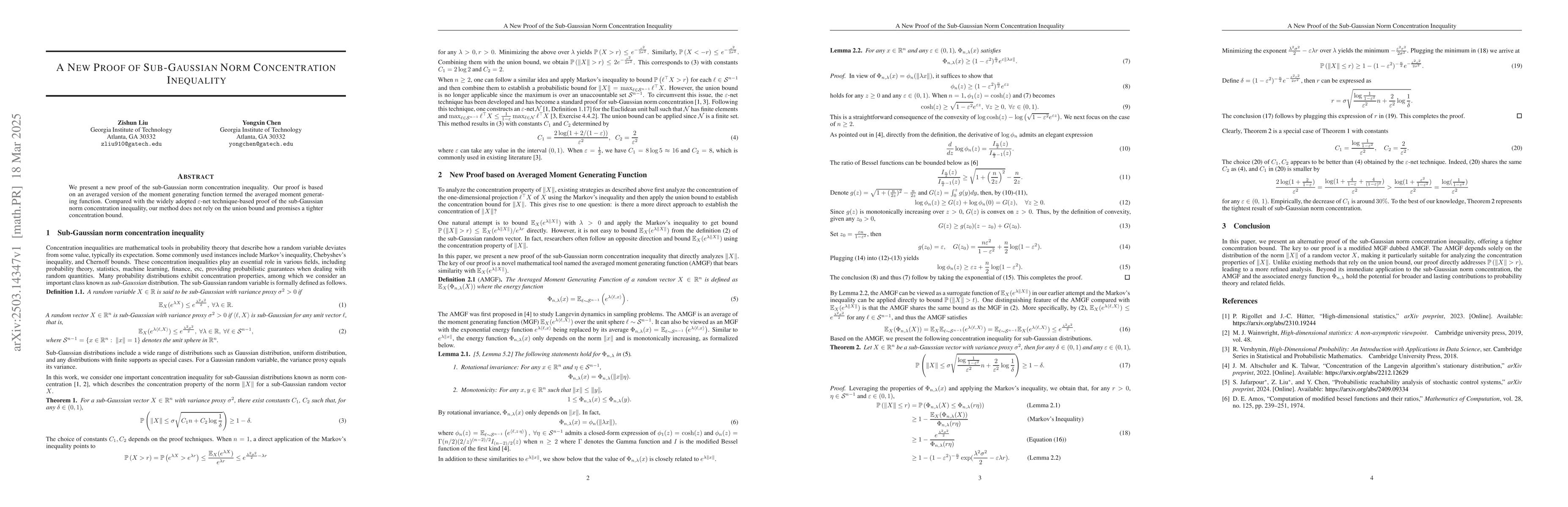Thumbnail for A New Proof of Sub-Gaussian Norm Concentration Inequality