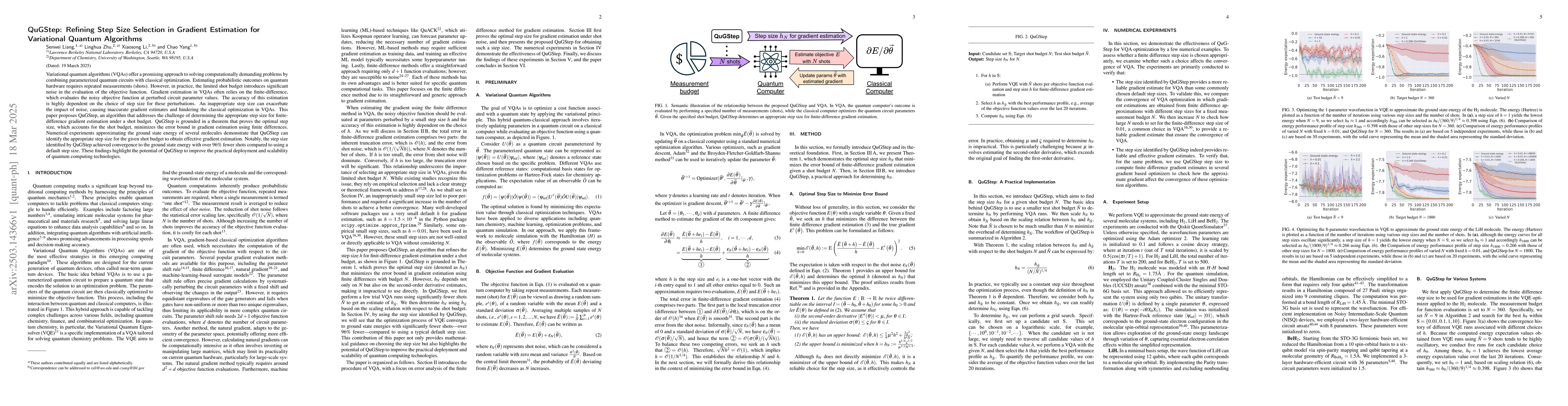 Thumbnail for QuGStep: Refining Step Size Selection in Gradient Estimation for
  Variational Quantum Algorithms