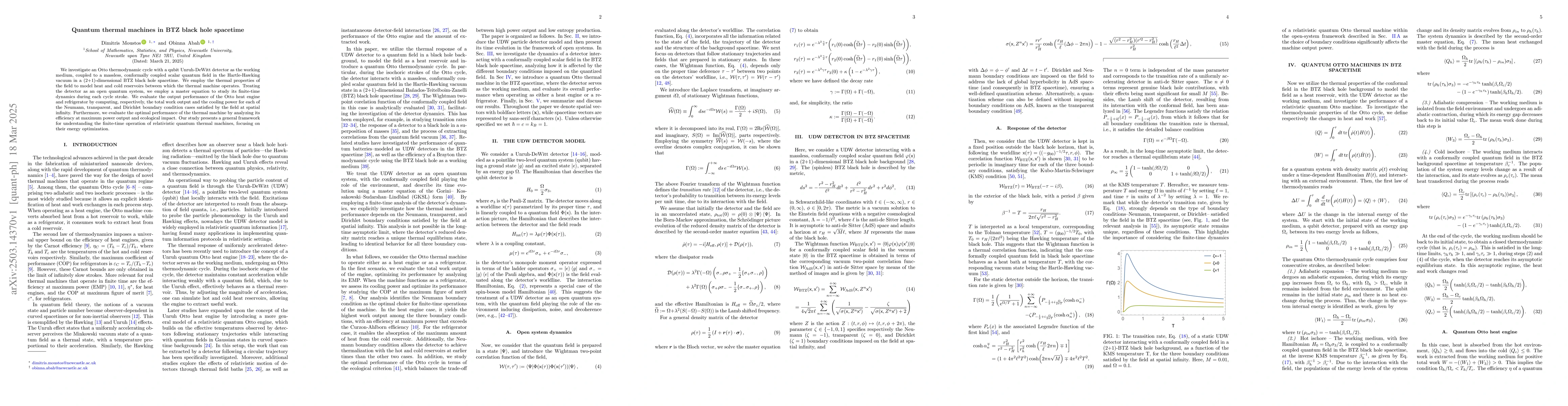 Thumbnail for Quantum thermal machines in BTZ black hole spacetime