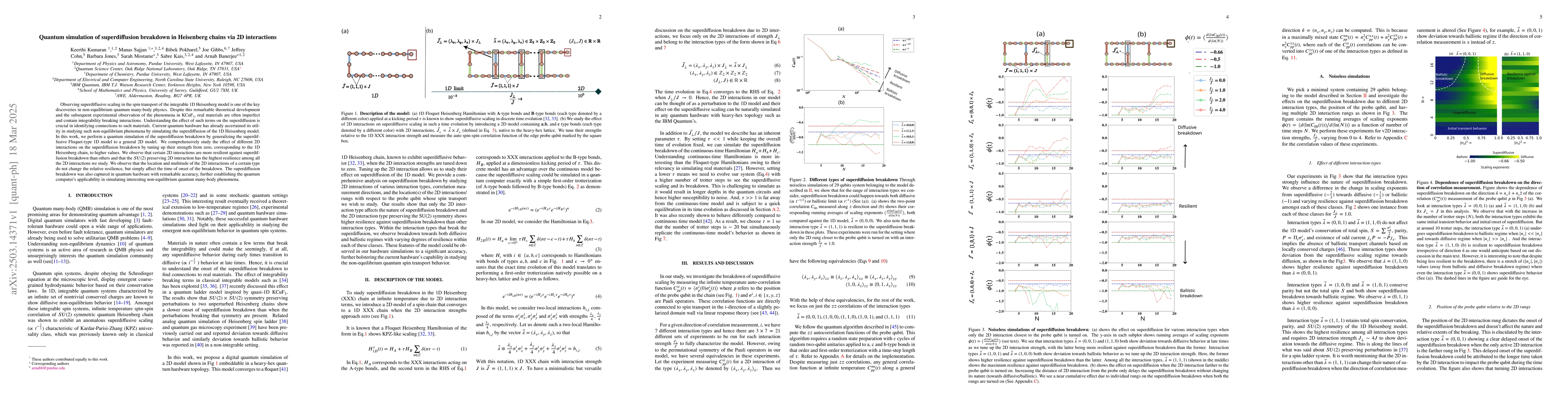Thumbnail for Quantum simulation of superdiffusion breakdown in Heisenberg chains via
  2D interactions