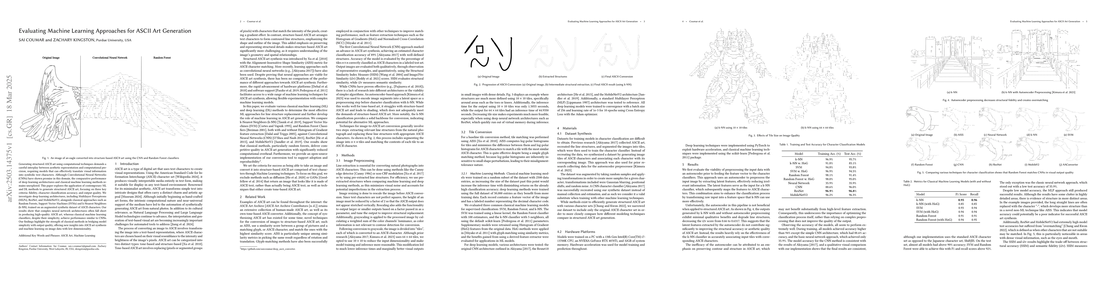 Thumbnail for Evaluating Machine Learning Approaches for ASCII Art Generation