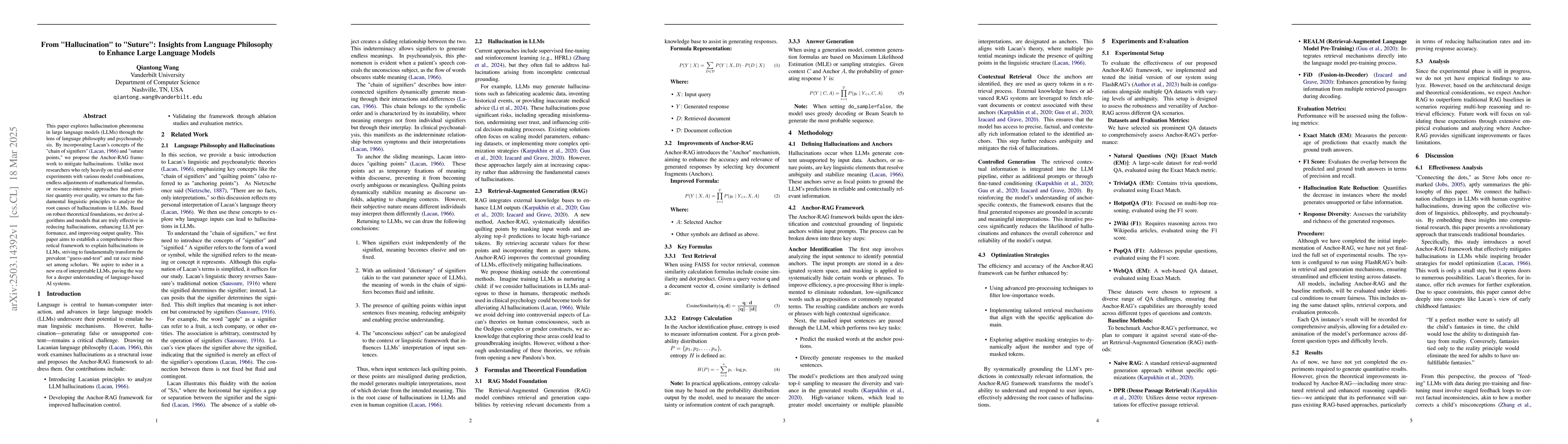 Thumbnail for From "Hallucination" to "Suture": Insights from Language Philosophy to
  Enhance Large Language Models