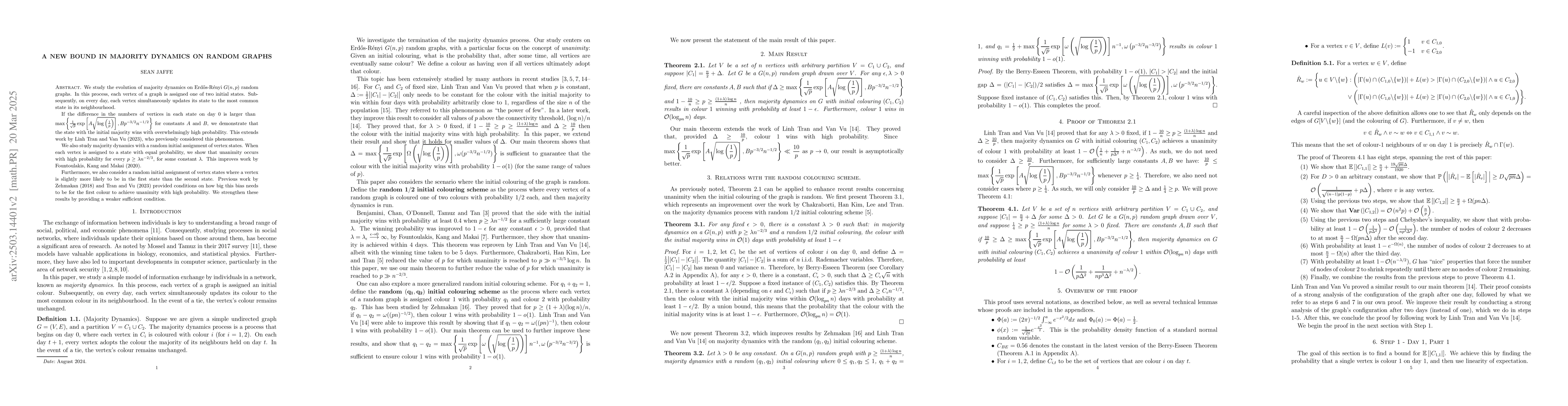 Thumbnail for A new bound in Majority Dynamics on Random Graphs