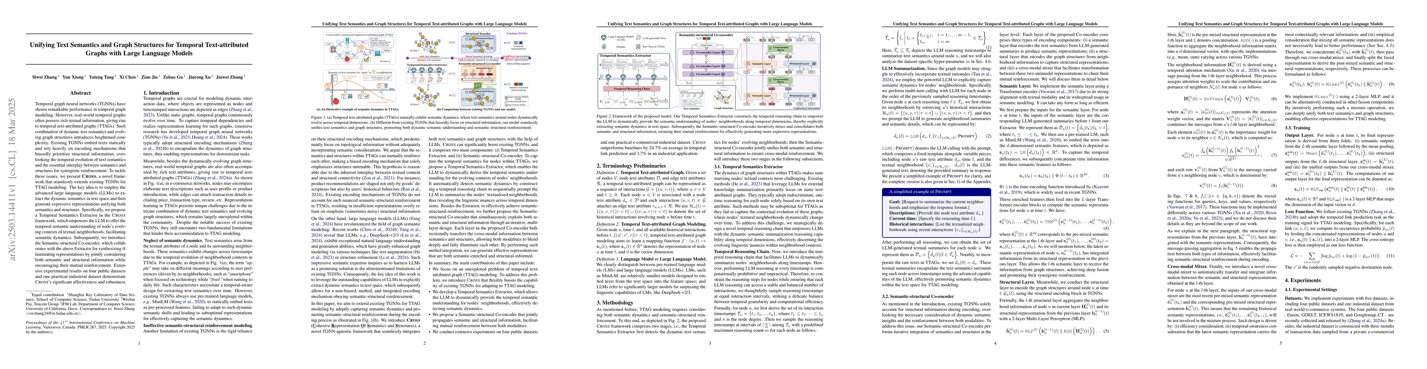 Thumbnail for Unifying Text Semantics and Graph Structures for Temporal
  Text-attributed Graphs with Large Language Models