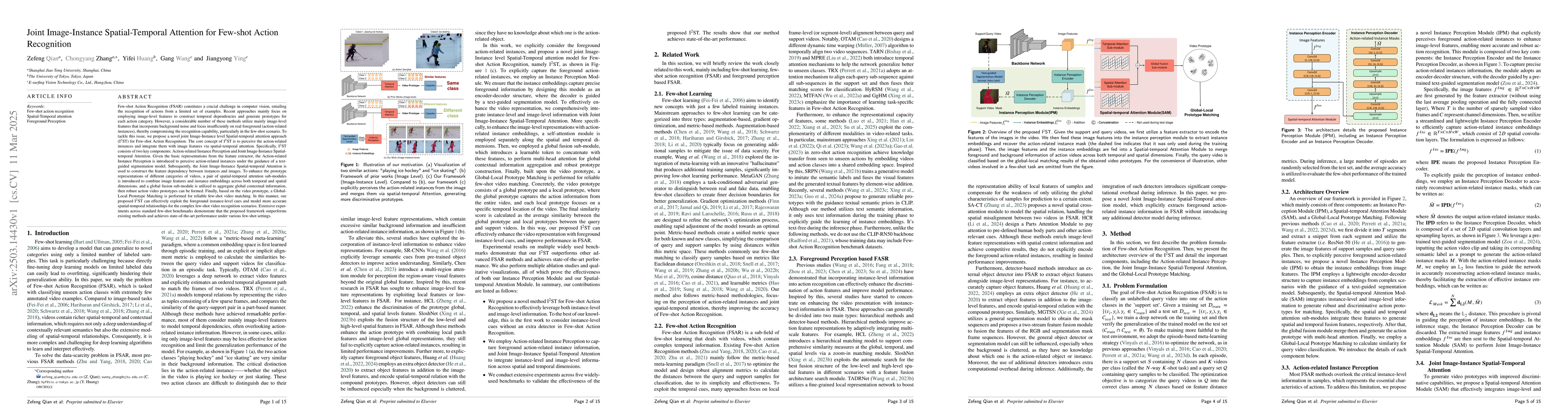 Thumbnail for Joint Image-Instance Spatial-Temporal Attention for Few-shot Action
  Recognition
