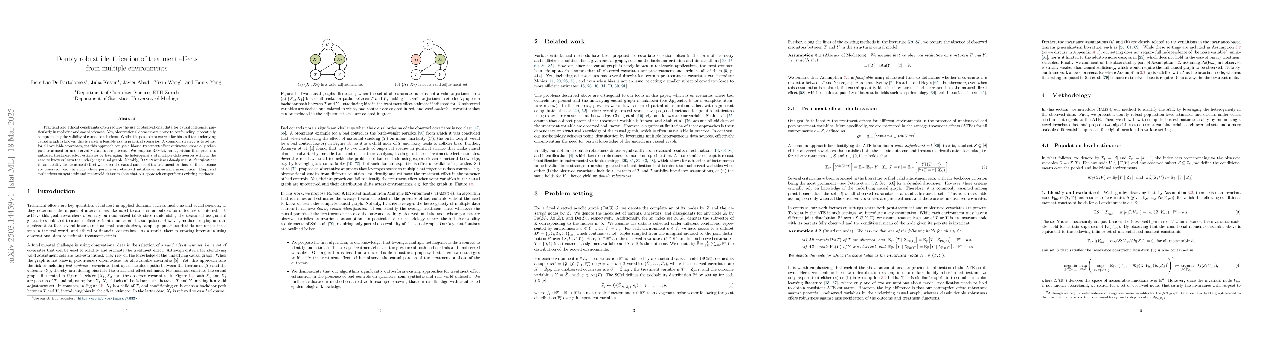 Thumbnail for Doubly robust identification of treatment effects from multiple
  environments