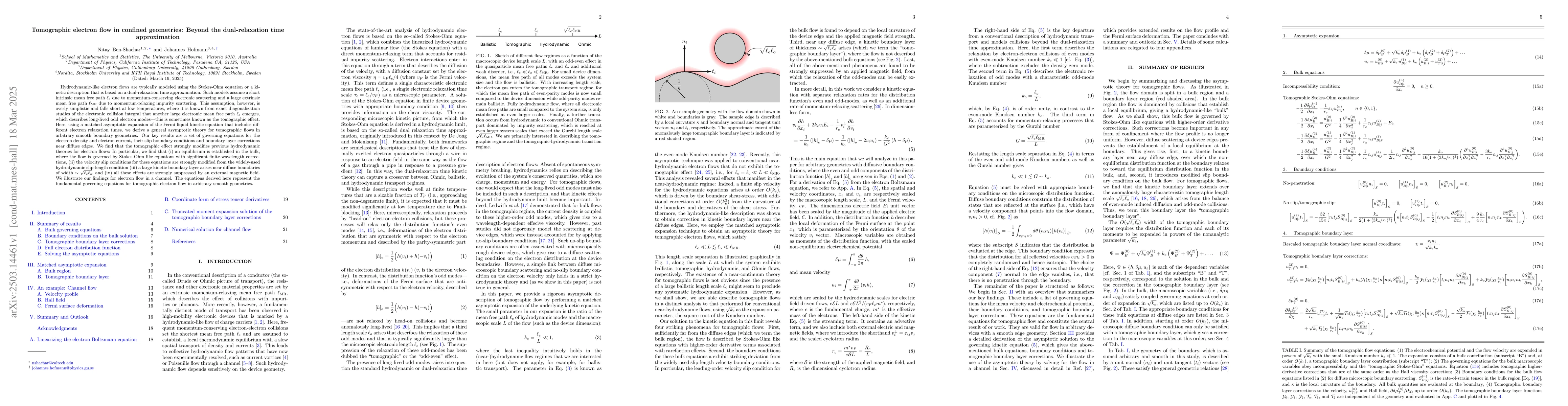 Thumbnail for Tomographic electron flow in confined geometries: Beyond the
  dual-relaxation time approximation