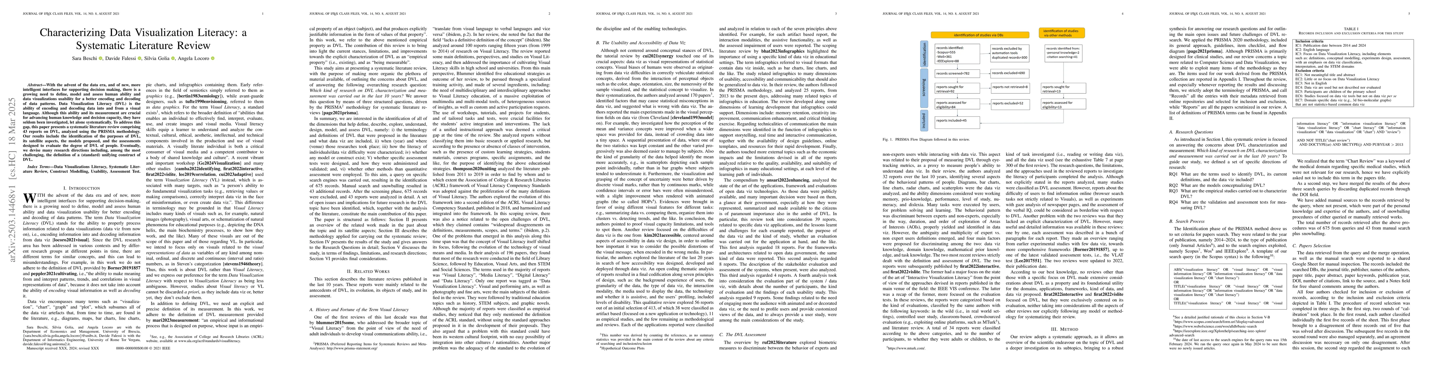 Thumbnail for Characterizing Data Visualization Literacy: a Systematic Literature
  Review