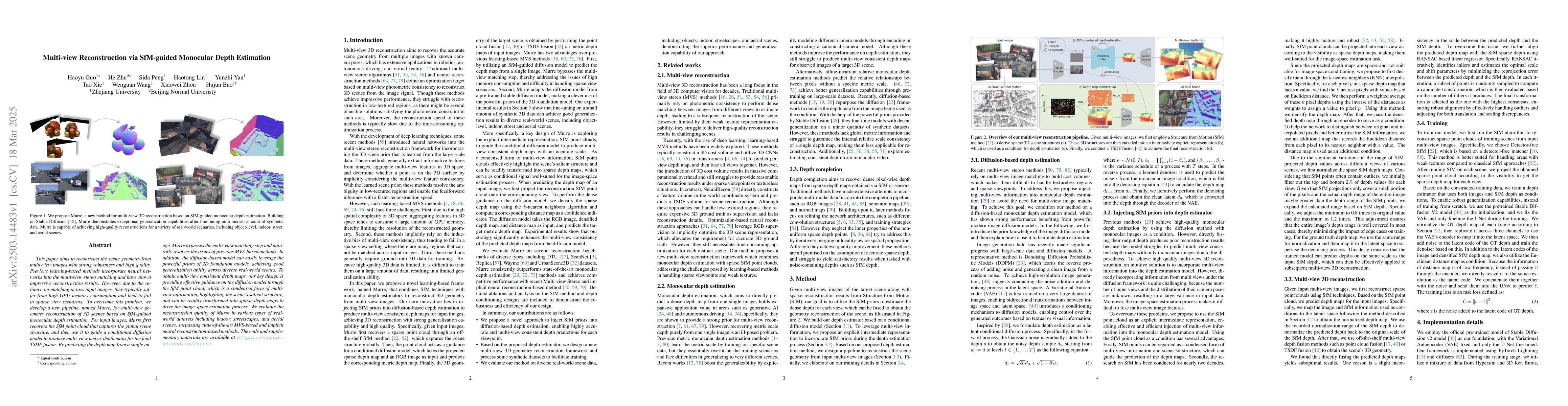 Thumbnail for Multi-view Reconstruction via SfM-guided Monocular Depth Estimation