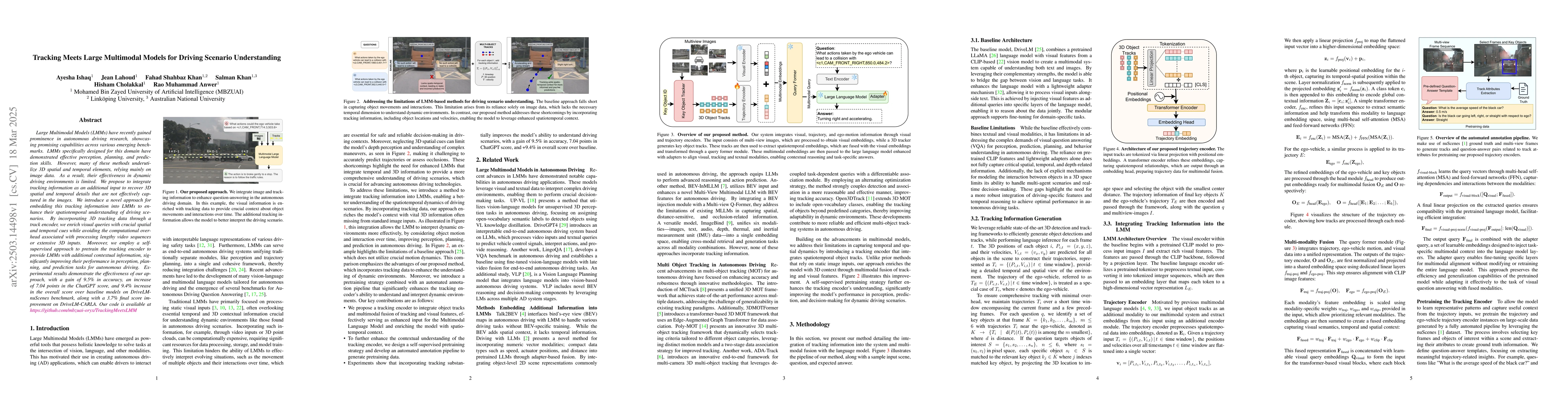 Thumbnail for Tracking Meets Large Multimodal Models for Driving Scenario
  Understanding