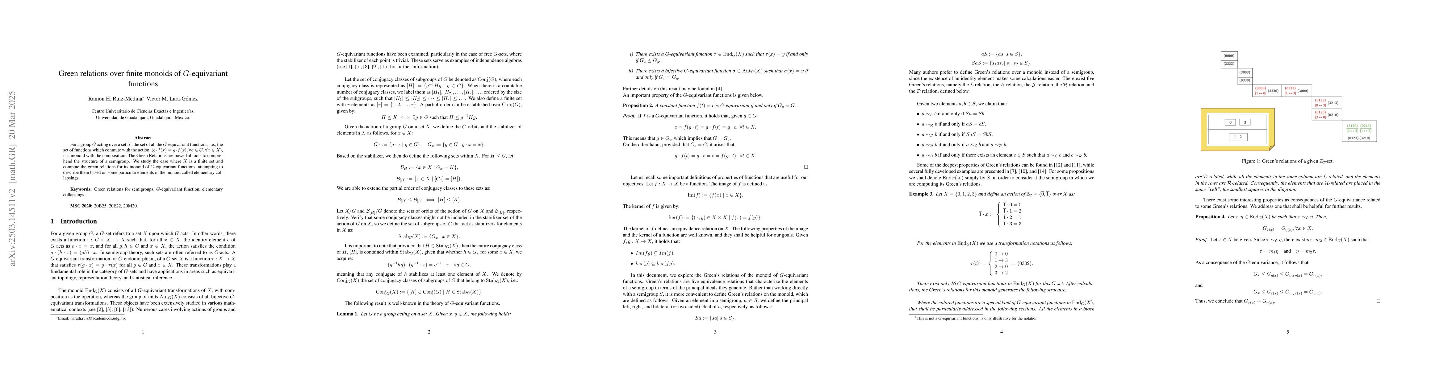Thumbnail for Green relations over finite monoids of $G$-equivariant functions