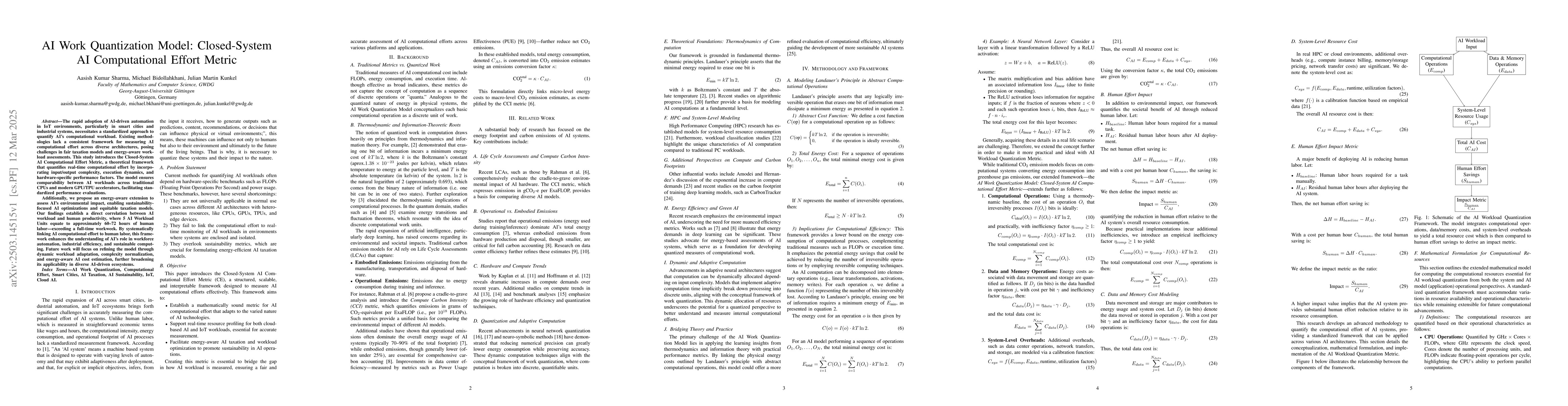 Thumbnail for AI Work Quantization Model: Closed-System AI Computational Effort Metric