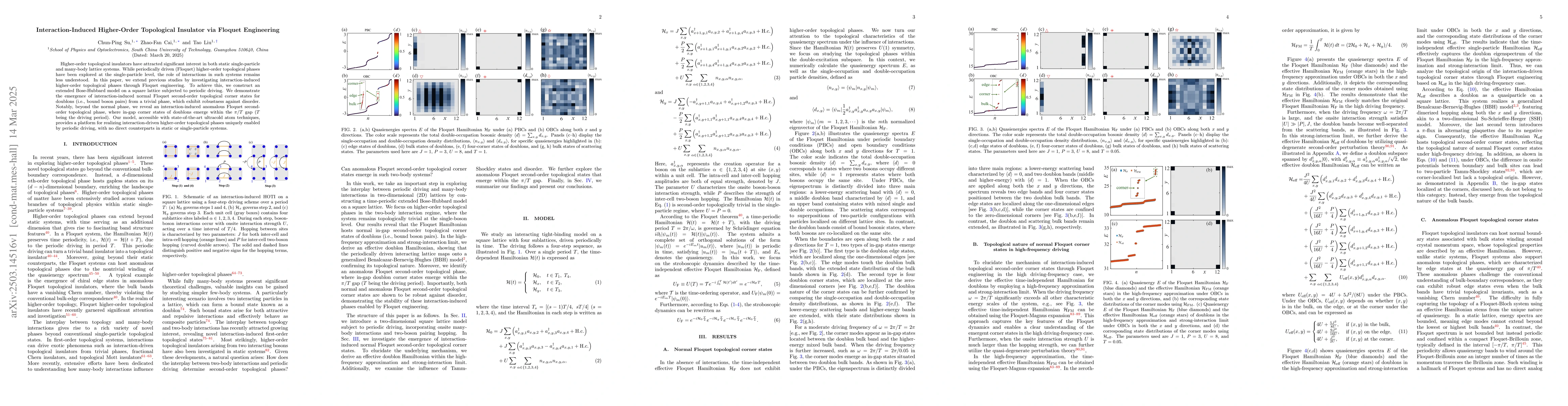 Thumbnail for Interaction-Induced Higher-Order Topological Insulator via Floquet
  Engineering