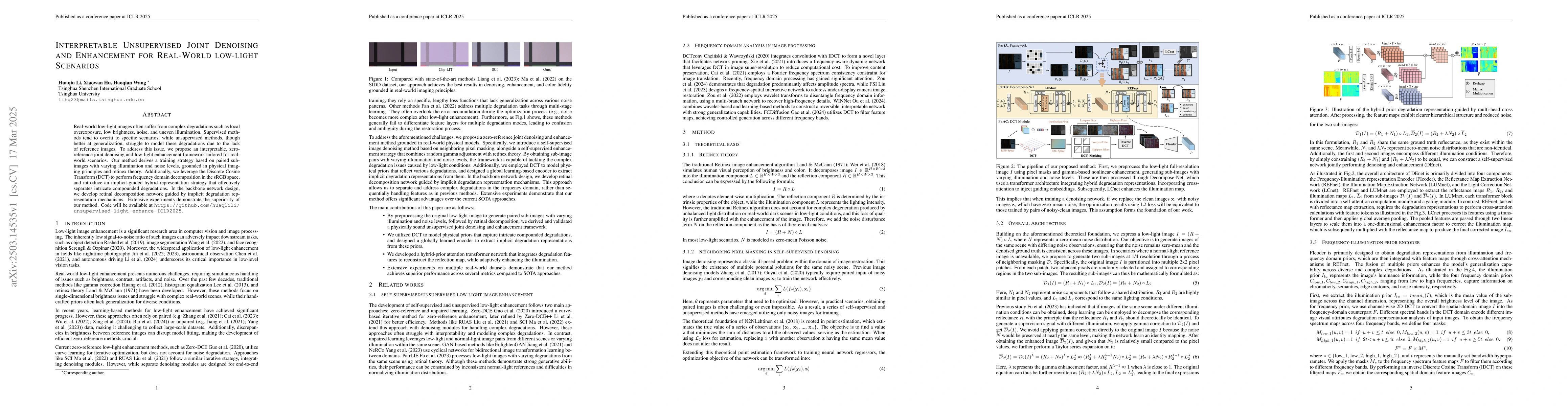 Thumbnail for Interpretable Unsupervised Joint Denoising and Enhancement for
  Real-World low-light Scenarios