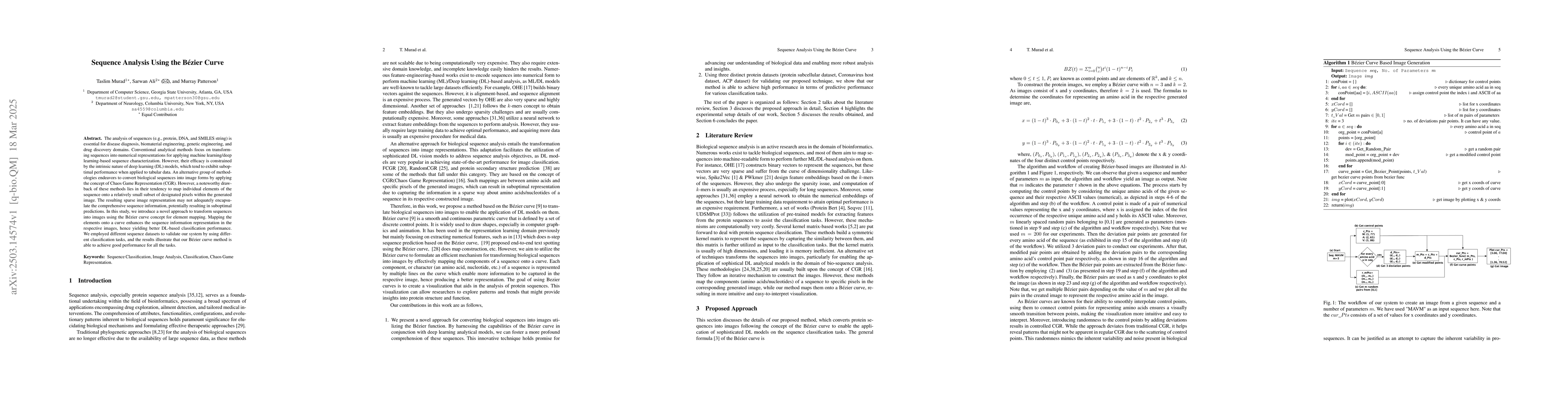 Thumbnail for Sequence Analysis Using the Bezier Curve