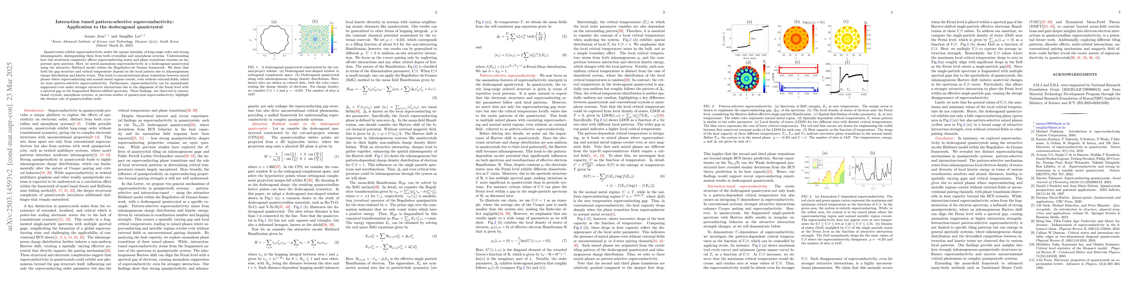Thumbnail for Interaction tuned pattern-selective superconductivity: Application to
  the dodecagonal quasicrystal