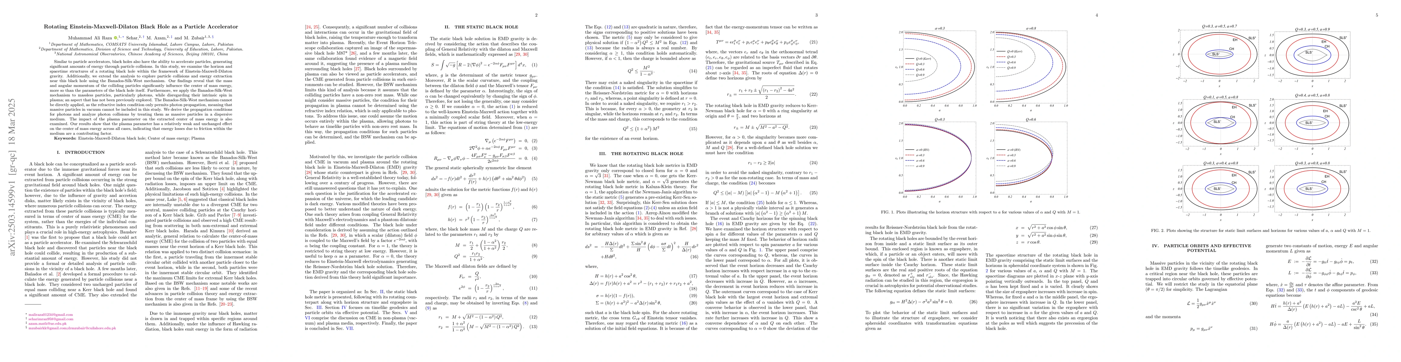 Thumbnail for Rotating Einstein-Maxwell-Dilaton Black Hole as a Particle Accelerator