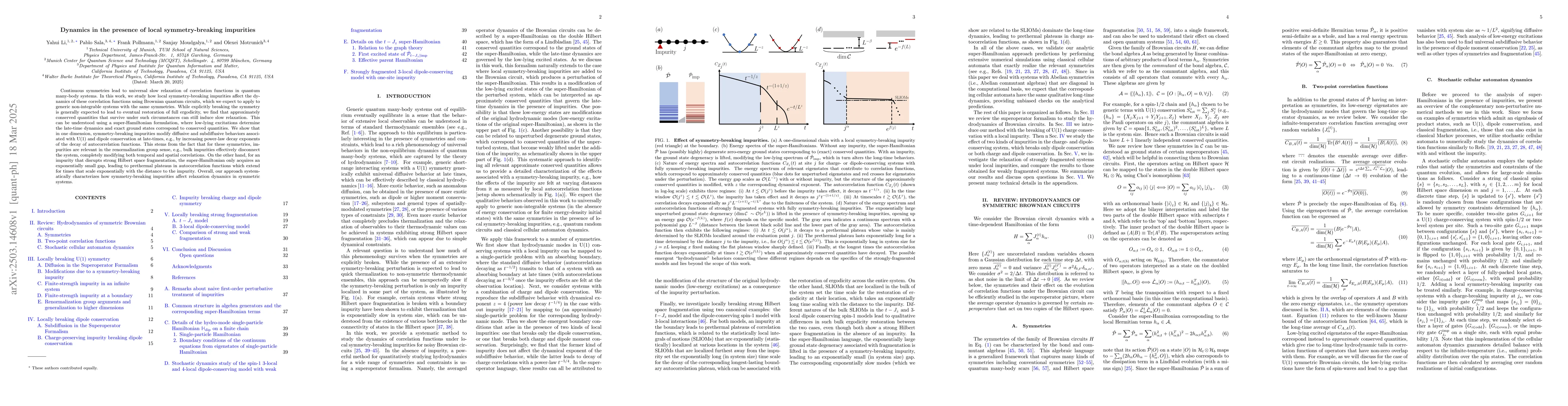Thumbnail for Dynamics in the presence of local symmetry-breaking impurities