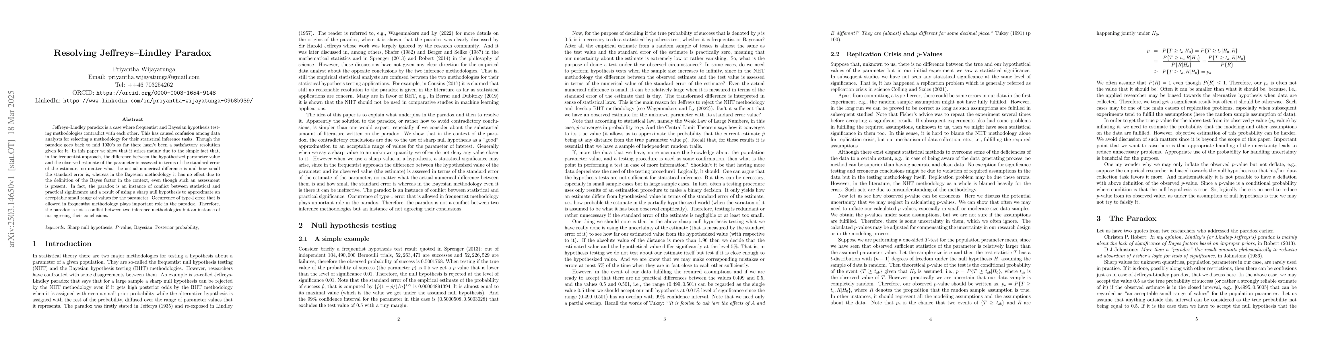 Thumbnail for Resolving Jeffreys-Lindley Paradox