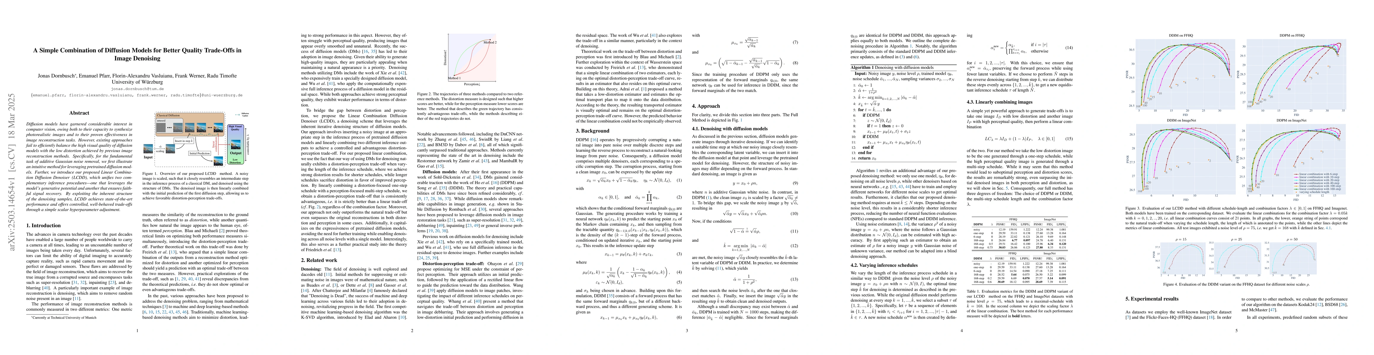Thumbnail for A Simple Combination of Diffusion Models for Better Quality Trade-Offs
  in Image Denoising