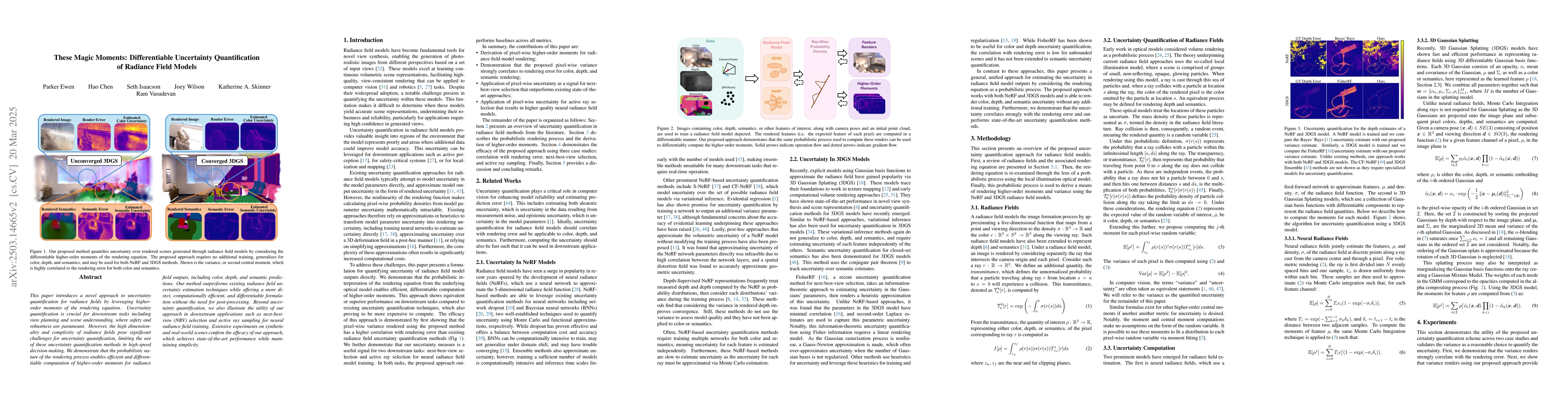 Thumbnail for These Magic Moments: Differentiable Uncertainty Quantification of
  Radiance Field Models