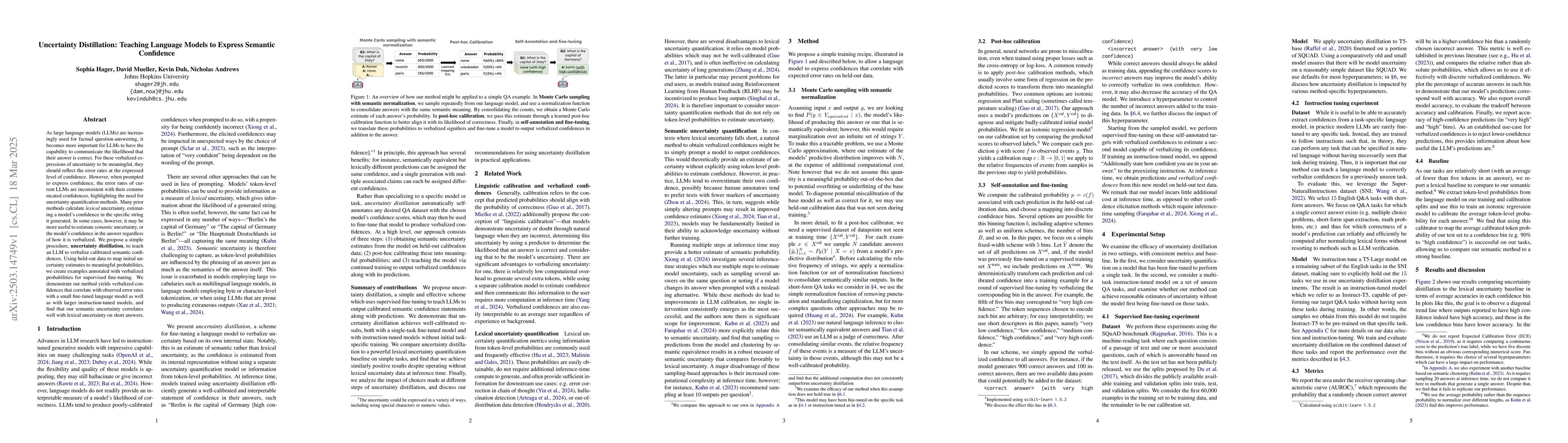 Thumbnail for Uncertainty Distillation: Teaching Language Models to Express Semantic
  Confidence