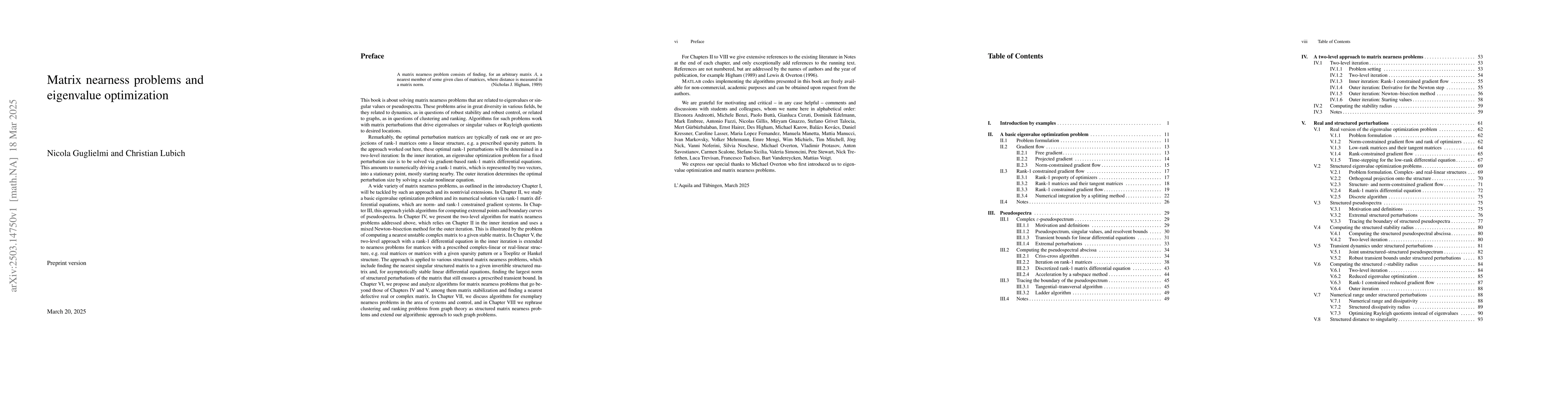 Thumbnail for Matrix nearness problems and eigenvalue optimization