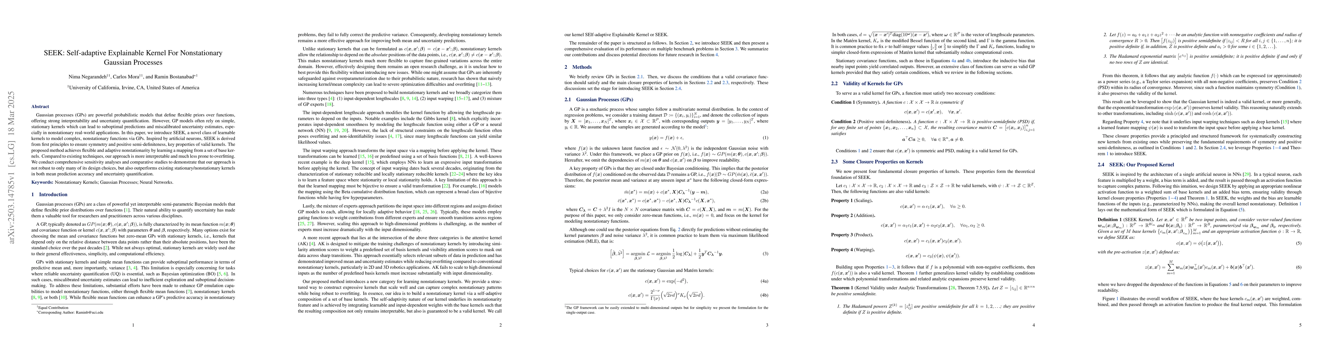 Thumbnail for SEEK: Self-adaptive Explainable Kernel For Nonstationary Gaussian
  Processes
