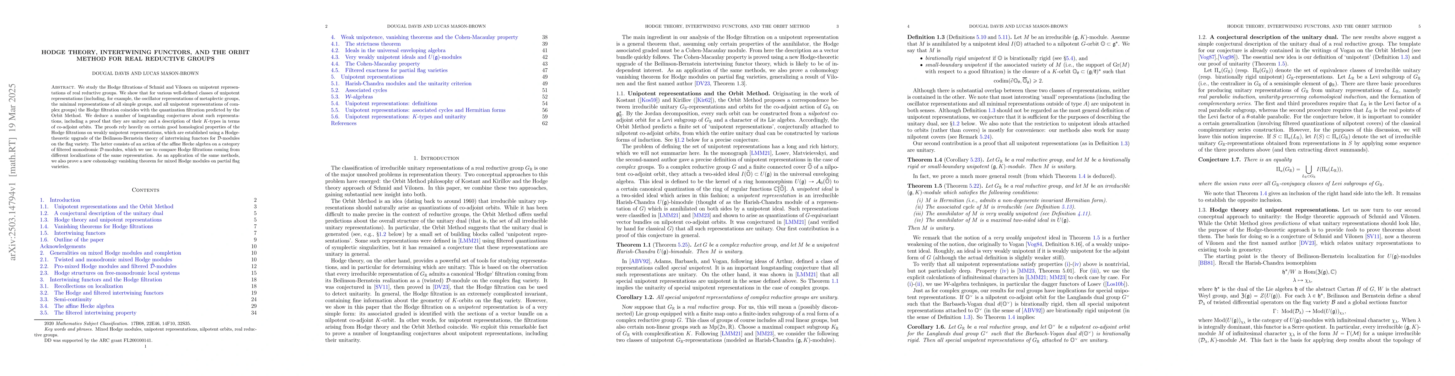Thumbnail for Hodge theory, intertwining functors, and the Orbit Method for real
  reductive groups