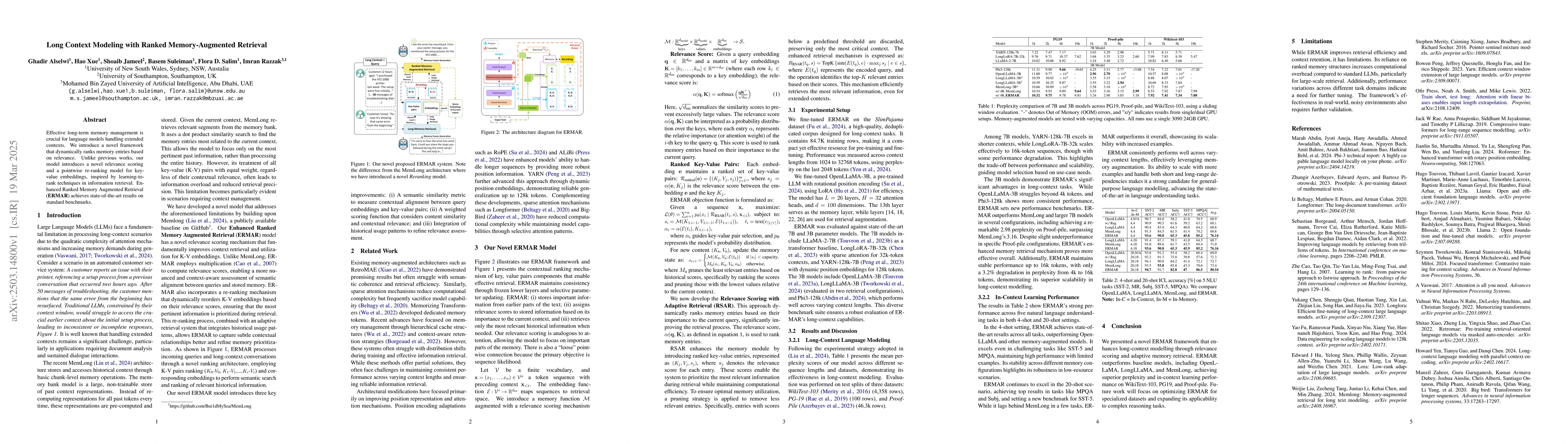 Thumbnail for Long Context Modeling with Ranked Memory-Augmented Retrieval