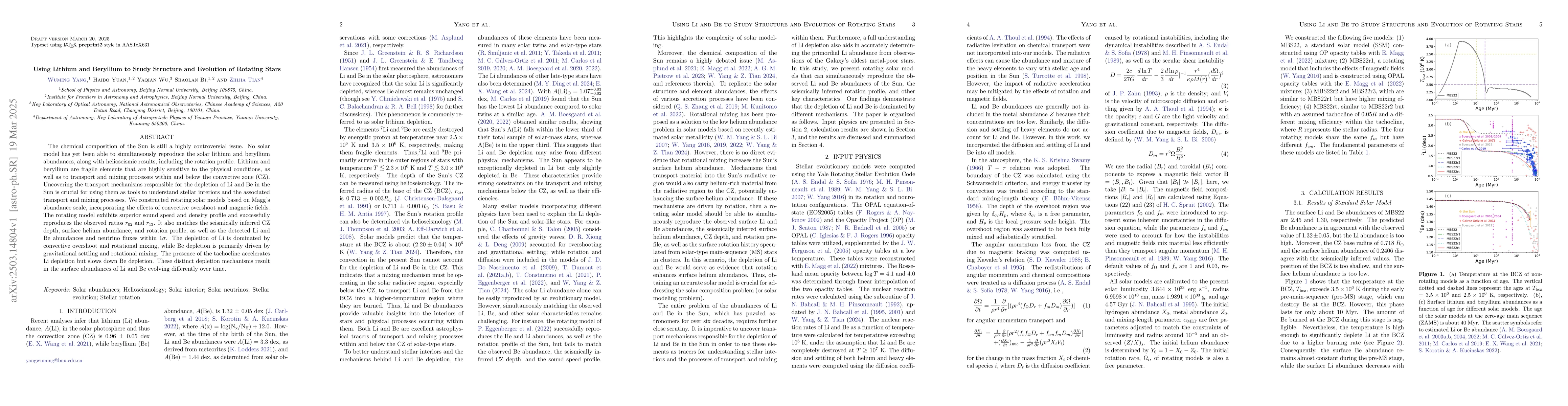 Thumbnail for Using Lithium and Beryllium to Study Structure and Evolution of Rotating
  Stars