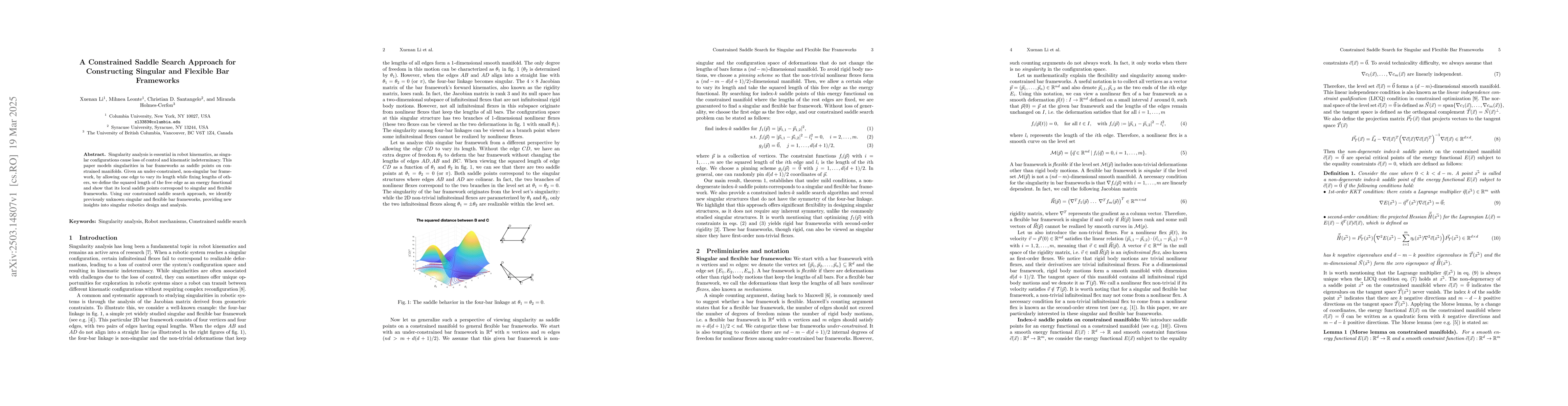 Thumbnail for A Constrained Saddle Search Approach for Constructing Singular and
  Flexible Bar Frameworks