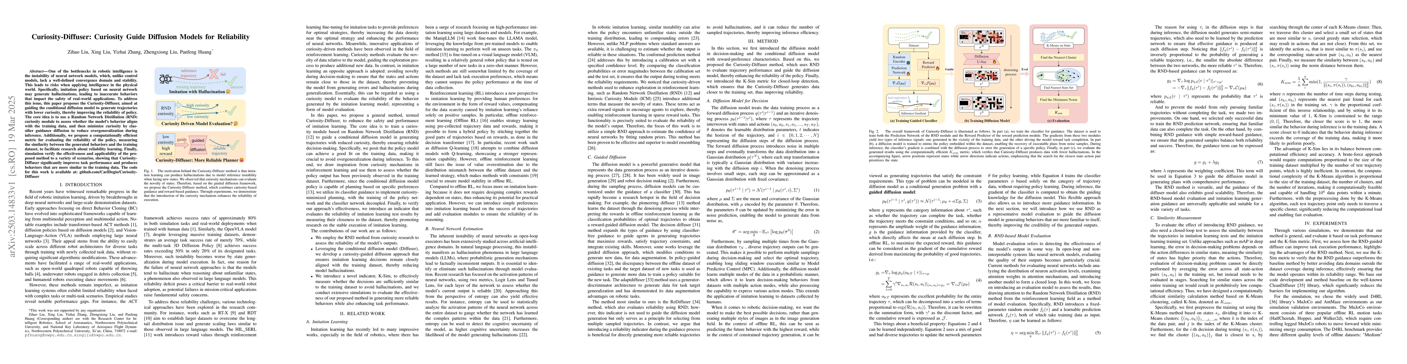 Thumbnail for Curiosity-Diffuser: Curiosity Guide Diffusion Models for Reliability